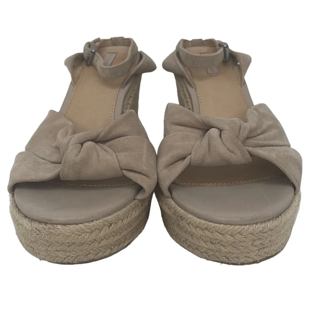 FRYE Sandals Wedges Espadrille Ankle Strap Jute Leather Open Toe Size 11